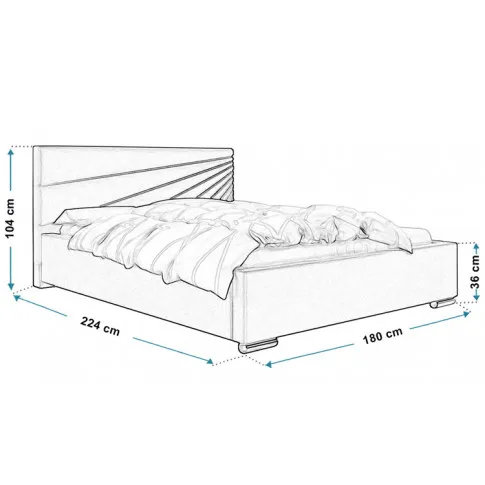 Wymiary tapicerowanego łóżka 160x200 Lander