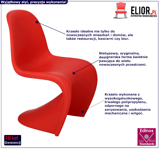 Czerwone krzesło DIzzel - do salonu