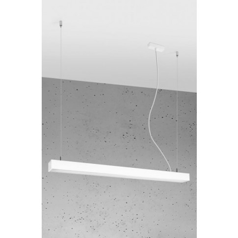 Biała lampa wisząca biurowa EX620-Pini z regulowaną wysokością