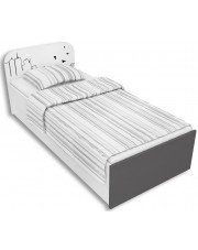 Biało-grafitowe łóżko młodzieżowe 90x200 Timi 9X - 5 kolorów w sklepie Edinos.pl