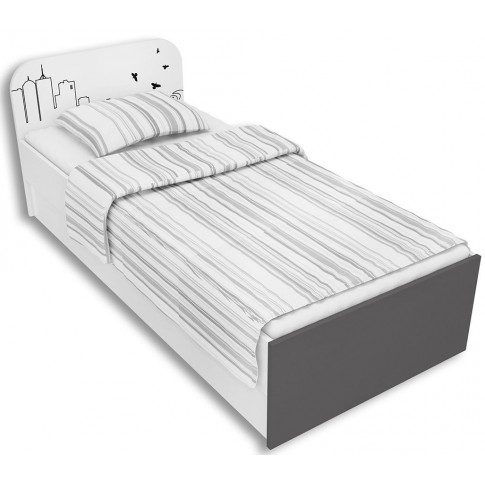 Biało-grafitowe łóżko mlodzieżowe Timi 9X