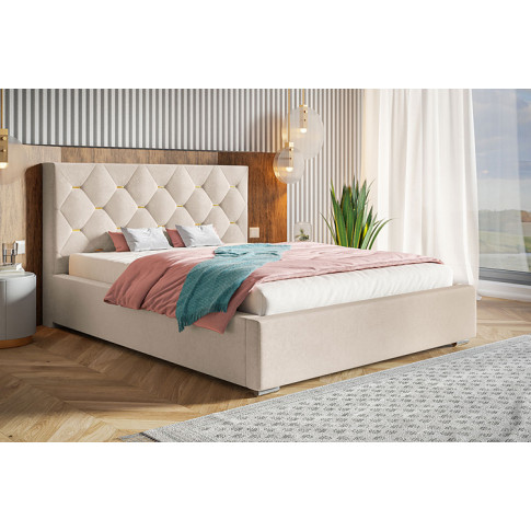 Aranżacja z tapicerowanym łóżkiem 90x200 Abello