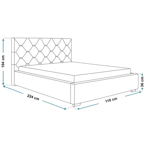 wymiary łóżka 90x200 Abello