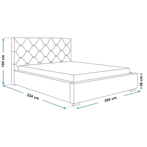 wymiary łóżka 180x200 Abello