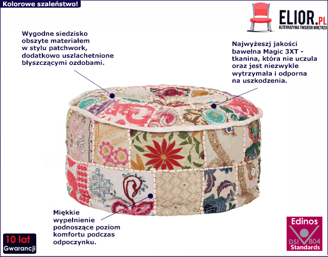 Beżowa pufa Tela 3X