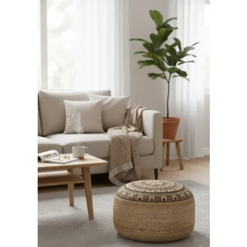 Okrągła pufa pleciona do salonu i przedpokoju   Opola 2X