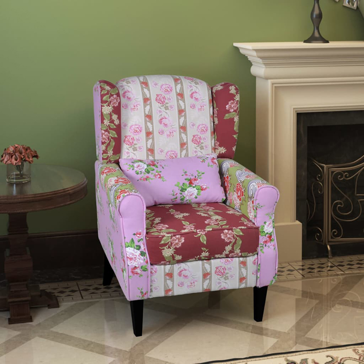 Kwiatowy fotel wypoczynkowy w stylu patchwork Fiore