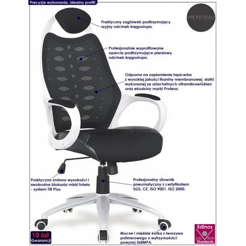 Fotografia Fotel obrotowy Zenda - czarny z kategorii Fotele obrotowe