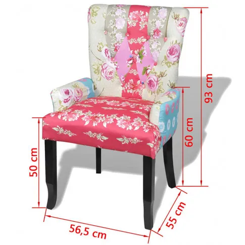 Wymiary patchworkowego fotela Tilia