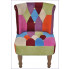 Kolorowy fotel patchworkowy Alice