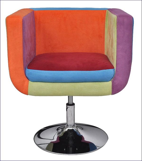 Kolorowy fotel klubowy w stylu patchwork Dalina