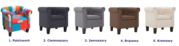 Wybór dostępnych kolorów fotela Roter
