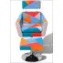 Klubowy fotel patchwork z podnóżkiem Anivis