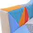 Kolorowy fotel patchwork z podnóżkiem Anivis