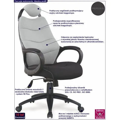 Fotografia Fotel obrotowy Isabell - popielaty z kategorii Fotele