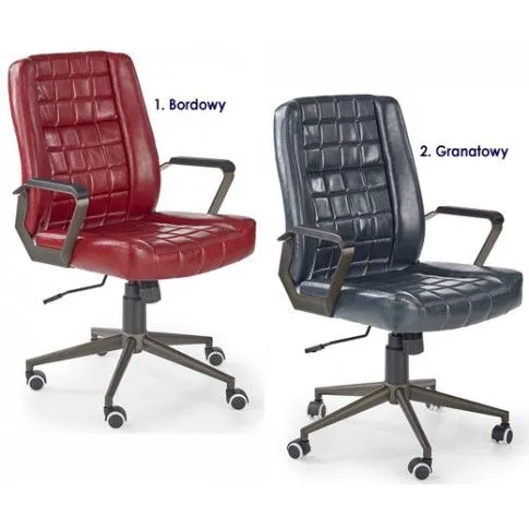 Zdjęcie pikowany fotel obrotowy bordowy Wanti | Edinos.pl