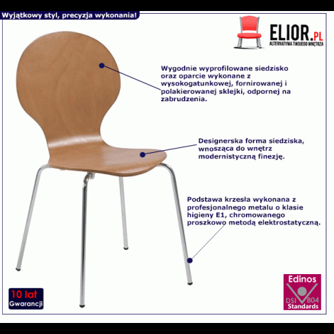 Stylowe krzesło minimalistyczne Bamli