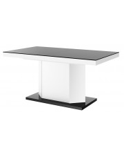 Rozkładany stół biało - czarny połysk - Walder 3X w sklepie Edinos.pl