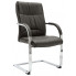 Szare biurowe krzesło tapicerowane eko skórą Lauris 2X