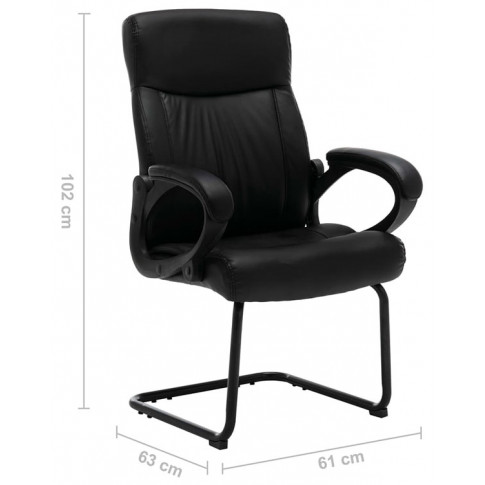 Wymiary czarnego krzesła konferencyjnego Olzo