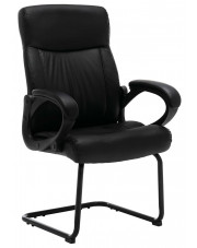 Czarne ergonomiczne tapicerowane krzesło konferencyjne - Olzo w sklepie Edinos.pl