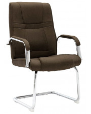 Brązowe krzesło konferencyjne z podłokietnikami - Glomer 3X
