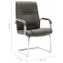 Wymiary biurowego krzesła tapicerowanego tkaniną Glomer 3X