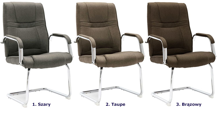 Kolory nowoczesnego tapicerowanego krzesła do biura Glomer 3X
