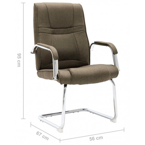 Wymiary tapicerowanego krzesła biurowego Glomer 3X