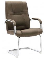 Krzesło biurowe tapicerowane tkaniną w kolorze taupe - Glomer 3X w sklepie Edinos.pl