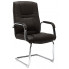 Czarne biurowe krzesło wspornikowe z ekoskóry - Glomer 2X