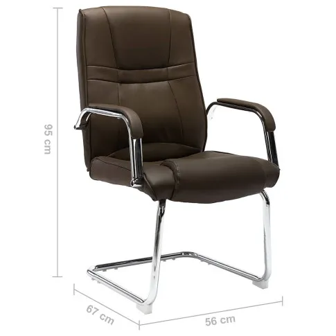 Wymiary tapicerowanego eko skórą krzesła Glomer 2X brąz