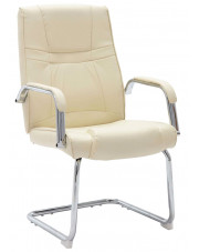 Kremowe biurowe krzesło tapicerowane - Glomer 2X w sklepie Edinos.pl