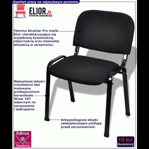 Komplet czarnych krzeseł konferencyjnych Marvis 2X