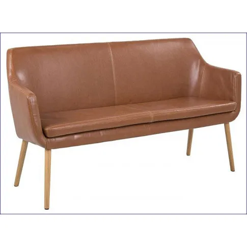 Brązowa ławka do przedpokoju Selgra 2X ze skóry ekologicznej