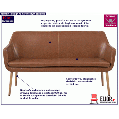 Sofa do przedpokoju Selgra 2X tapicerowana ekoskórą