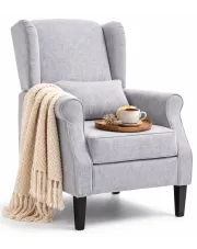 Jasnoszary fotel uszak Charlene w sklepie Edinos.pl