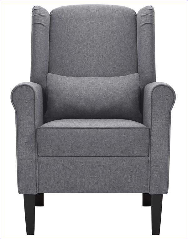 Ciemnoszary tapicerowany fotel uszak Charlene