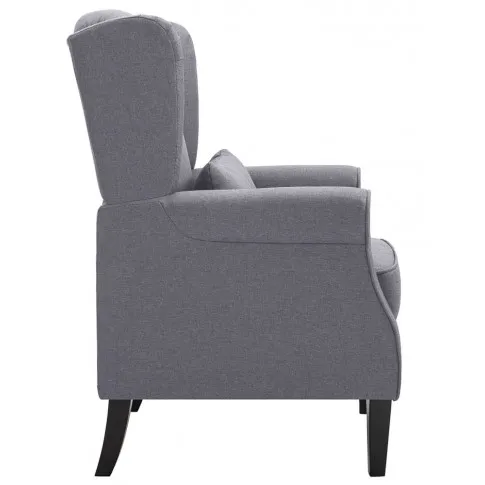 Ciemnoszary fotel uszak z podłokietnikami Prado