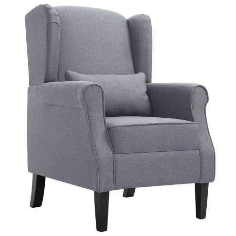 Ciemnoszary fotel uszak z poduszką Prado