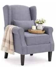 Ciemnoszary fotel uszak - Charlene w sklepie Edinos.pl