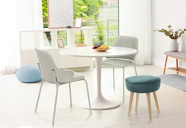 Szare krzesło do salonu Foxo - minimalistyczne