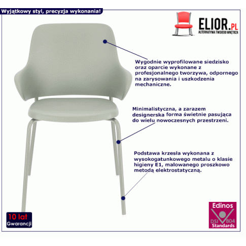 Szare krzesło Foxo minimalistyczne