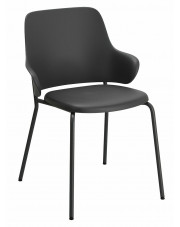 Czarne krzesło minimalistyczne - Foxo w sklepie Edinos.pl