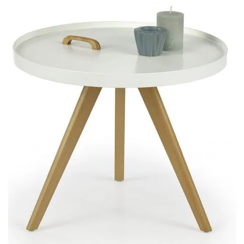 Zdjęcie produktu Okrągły stolik kawowy Sevri - biały połysk.