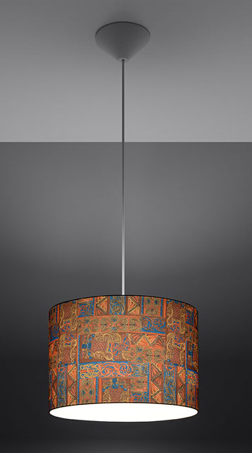 Okrągła wielobarwna lampa wisząca z abażurem i regulacją wysokości EX653-Obis