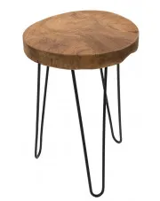 Drewniany taboret loftowy - Nuku w sklepie Edinos.pl