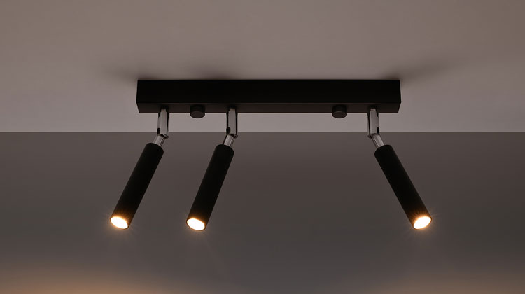 Czarny plafon reflektor z regulacją na przegubach EX673-Eyetes