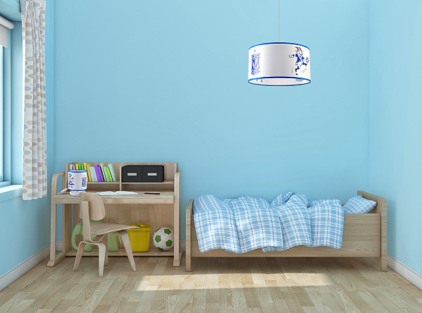 Biało-niebieska lampa wisząca dziecięca z abażurem EX670-Umbro