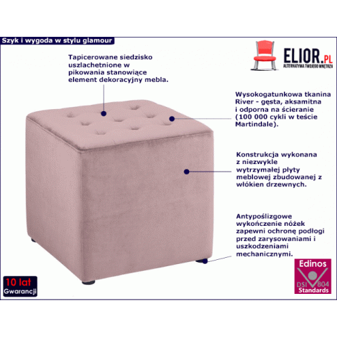 Fotografia Różowa pufa tapicerowana - Sorso z kategorii Pufy